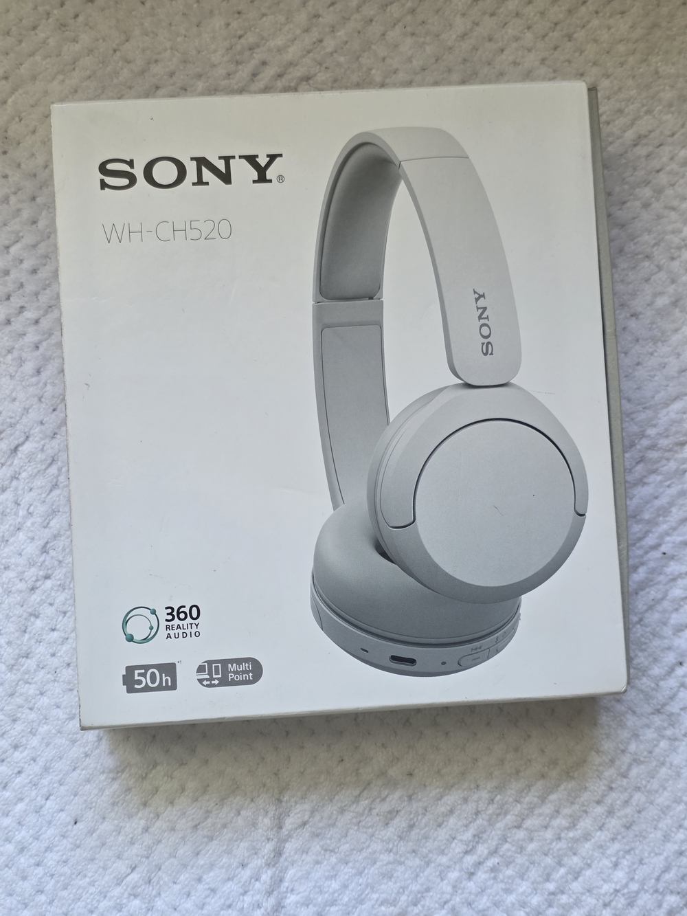 Sony WH-CH520 Wireless Over-Ear Headphones - Light Gray